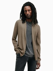AllSaints Green Mode Merino Open Cardigan - Image 1 of 5