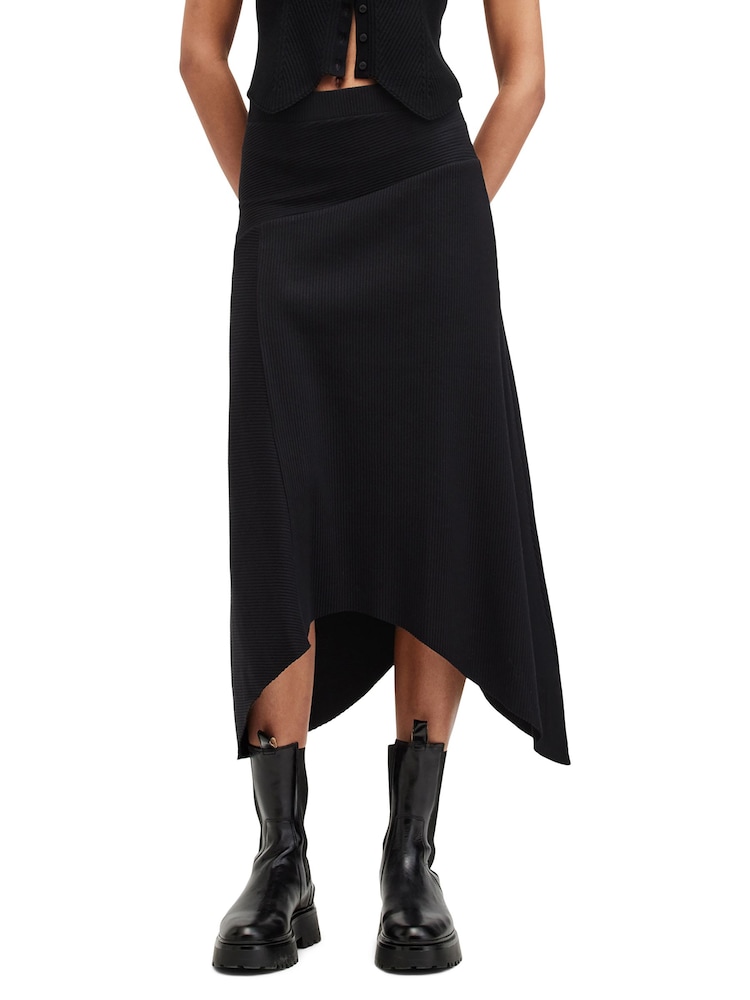 AllSaints Black Dark Gia Skirt - Image 2 of 7