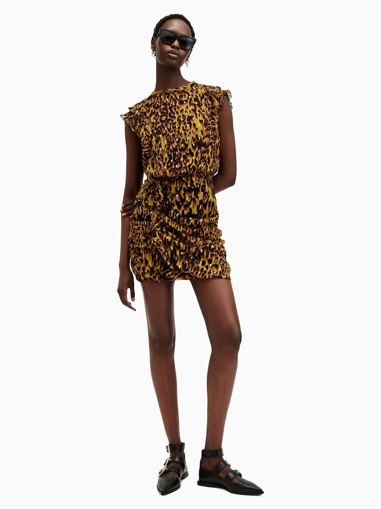 AllSaints Yellow Hali Dress - Image 3 of 9