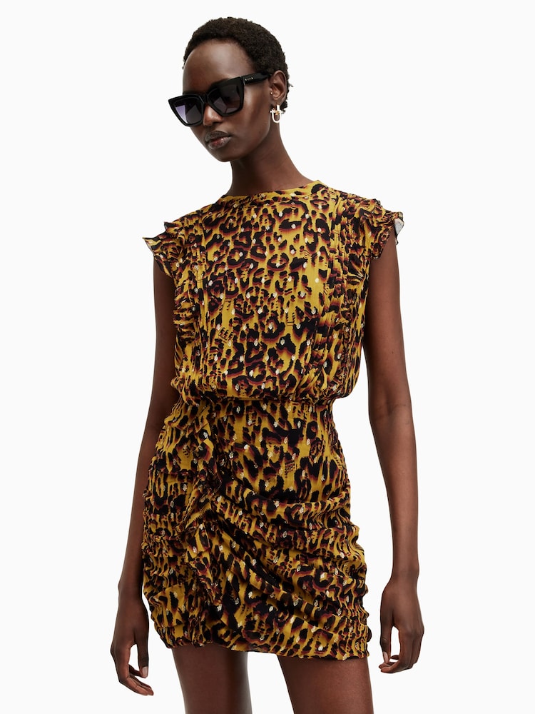 AllSaints Yellow Hali Dress - Image 4 of 9