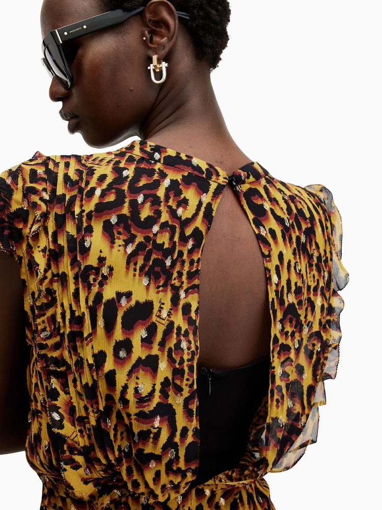 AllSaints Yellow Hali Dress - Image 7 of 9