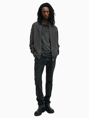 AllSaints Grey Statten Full Zip Jumper - Image 3 of 9
