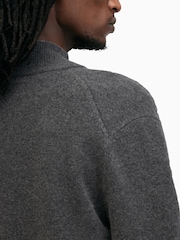 AllSaints Grey Statten Full Zip Jumper - Image 4 of 9