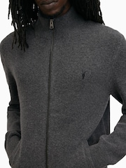 AllSaints Grey Statten Full Zip Jumper - Image 5 of 9