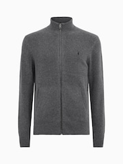 AllSaints Grey Statten Full Zip Jumper - Image 9 of 9