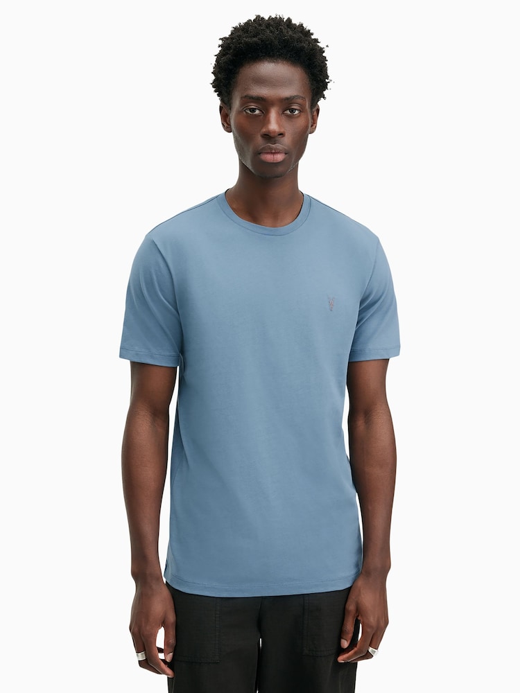 AllSaints Blue Brace Short Sleeve Crew T-Shirt - Image 1 of 5