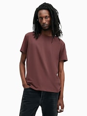 AllSaints Red Bodega Shortsleeve Crew T-Shirt - Image 1 of 7