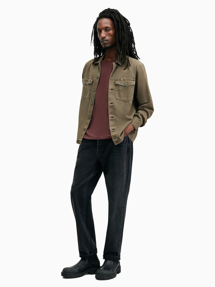 AllSaints Red Bodega Shortsleeve Crew T-Shirt - Image 3 of 7
