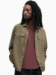 AllSaints Red Bodega Shortsleeve Crew T-Shirt - Image 4 of 7