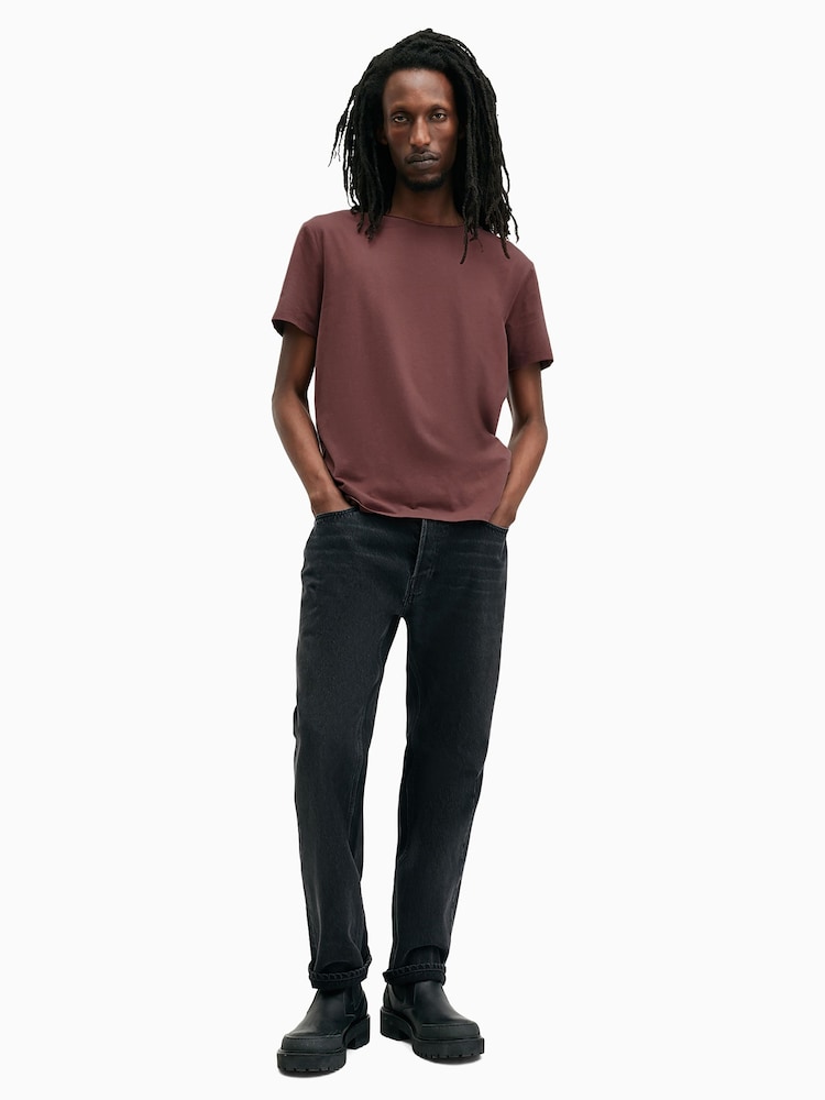 AllSaints Red Bodega Shortsleeve Crew T-Shirt - Image 5 of 7