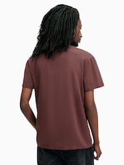 AllSaints Red Bodega Shortsleeve Crew T-Shirt - Image 6 of 7