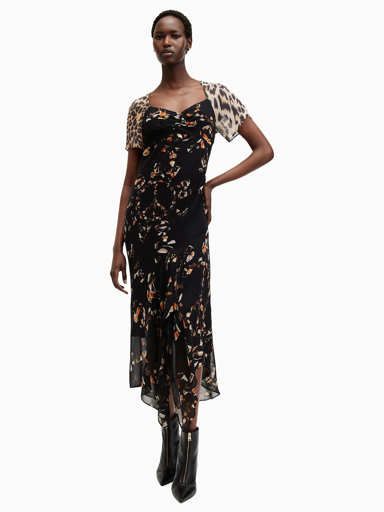AllSaints Black Leah Dress - Image 1 of 7
