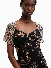 AllSaints Black Leah Dress - Image 2 of 7