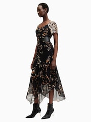 AllSaints Black Leah Dress - Image 3 of 7