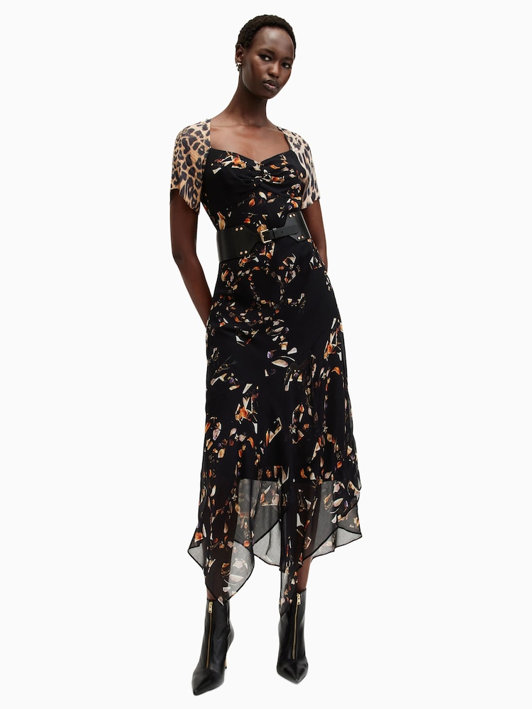 AllSaints Black Leah Dress - Image 4 of 7