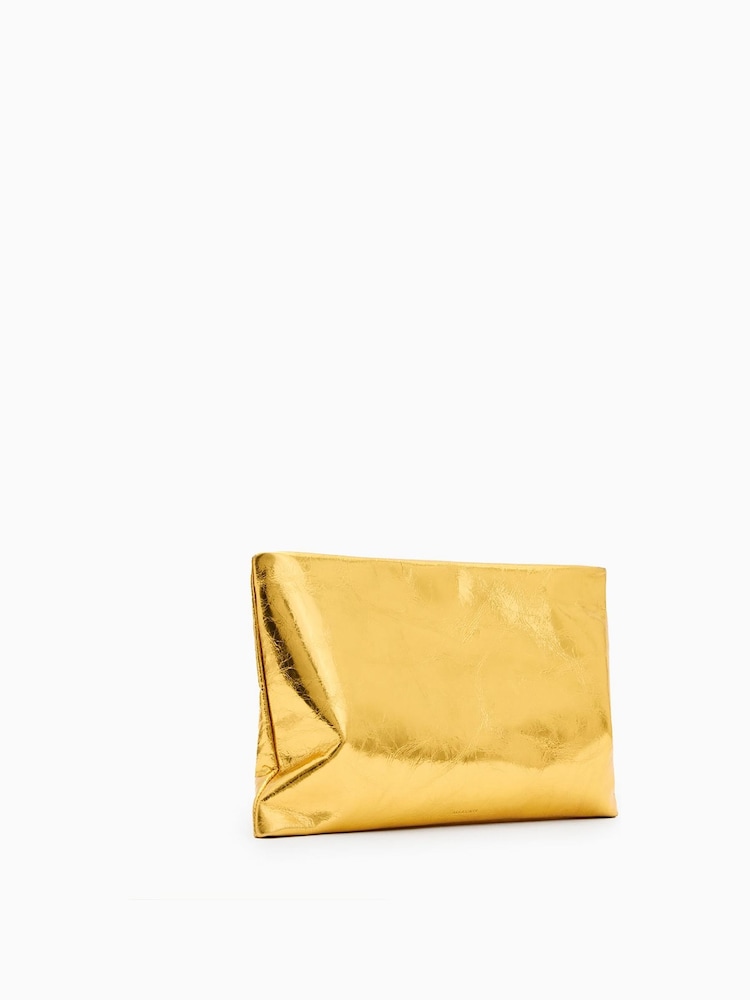 AllSaints Gold Bettina Clutch - Image 2 of 6