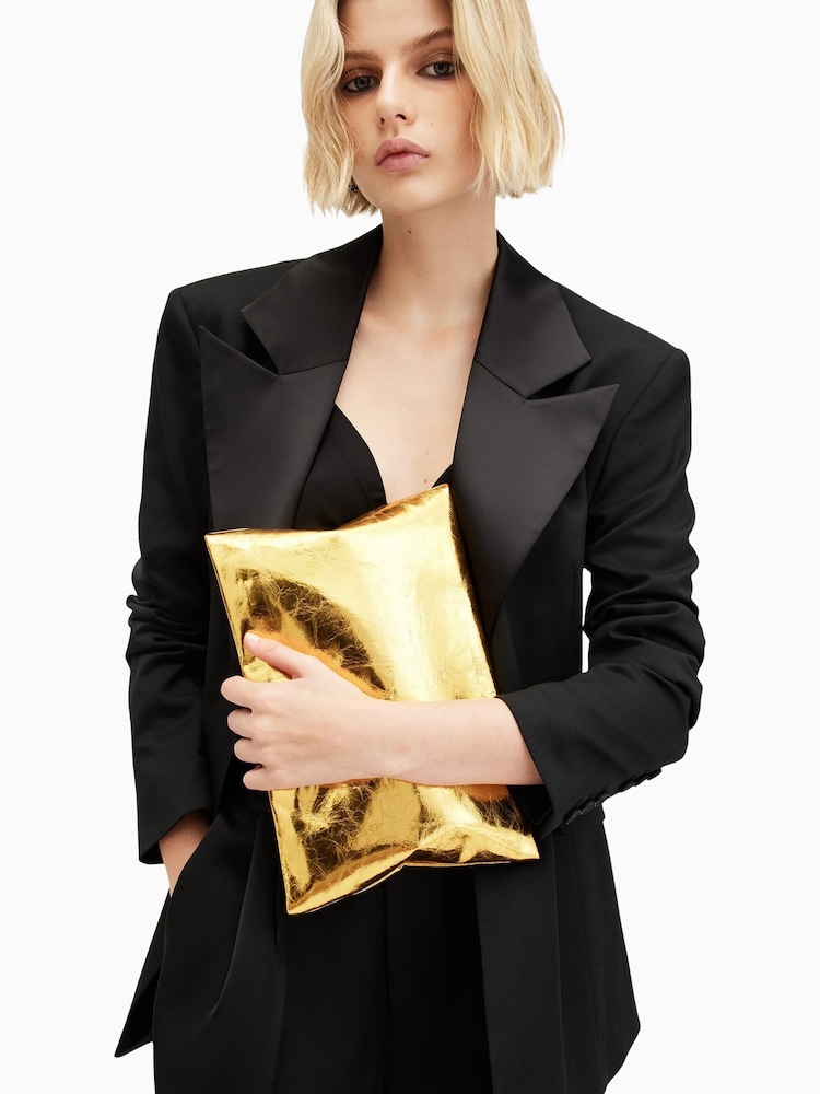 AllSaints Gold Bettina Clutch - Image 6 of 6