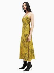 AllSaints Yellow Tiana Dress - Image 4 of 6