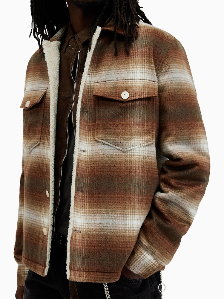 AllSaints Brown Ormond Jacket - Image 2 of 6