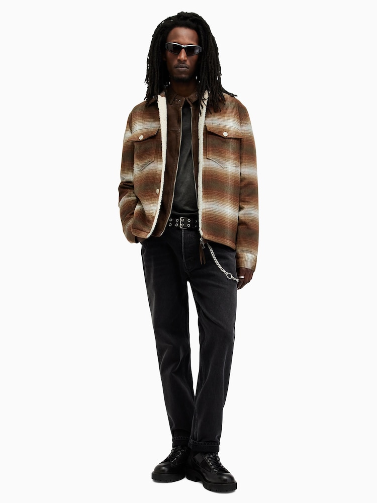 AllSaints Brown Ormond Jacket - Image 3 of 6