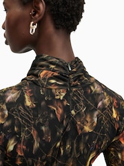 AllSaints Brown Tia Mesh Dress - Image 5 of 7