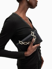 AllSaints Black Yua Clutch - Image 1 of 1