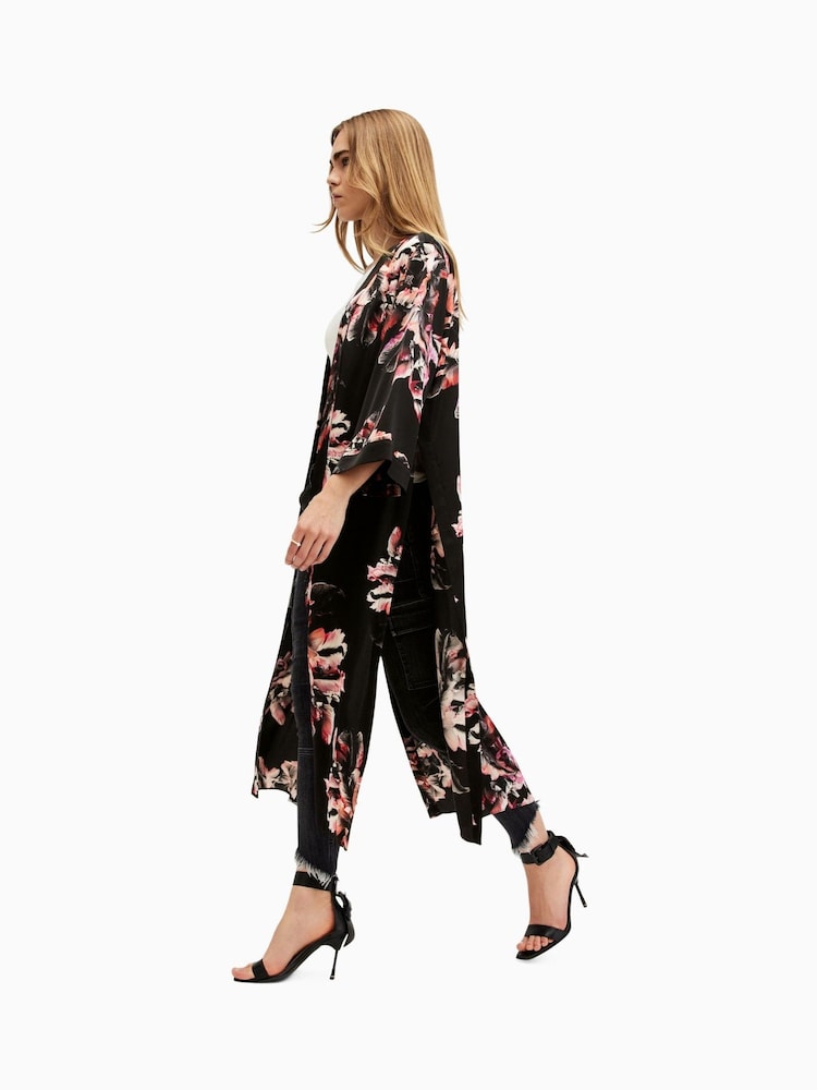 AllSaints Black/Pink Carine Kimono - Image 4 of 7