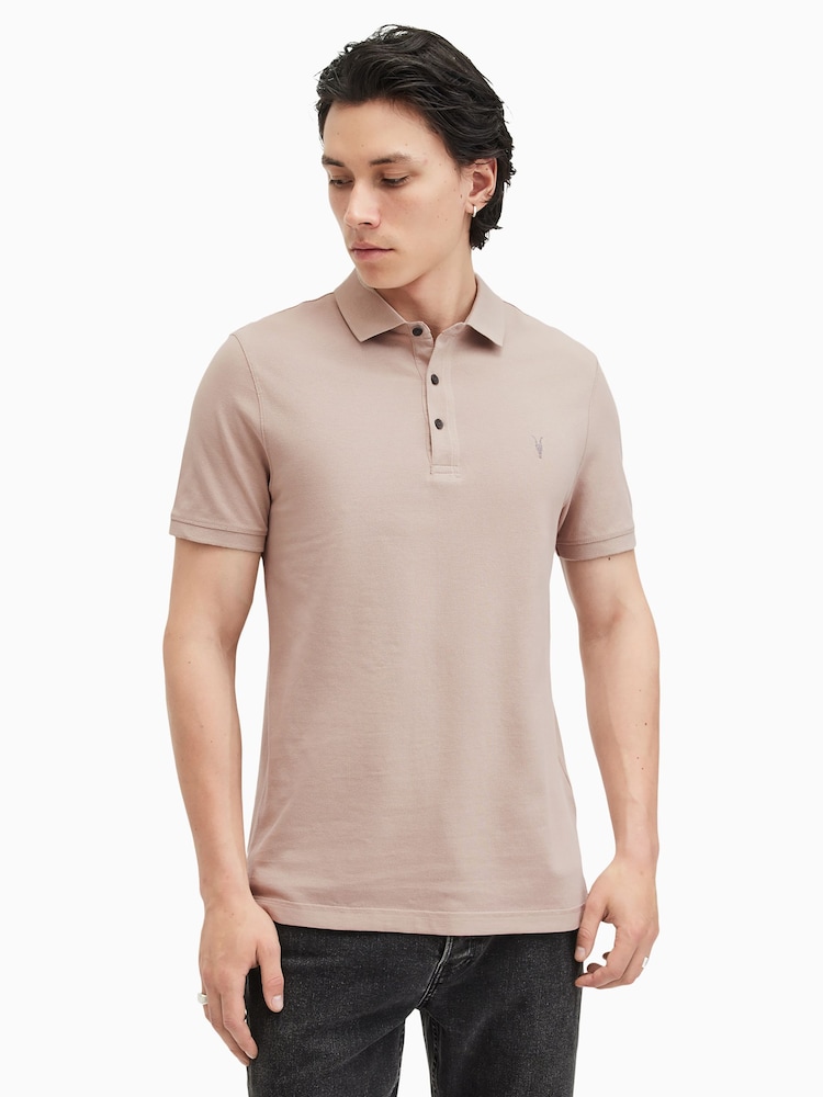 AllSaints Blue Reform Short Sleeve Polo Shirts 2 Pack - Image 3 of 7