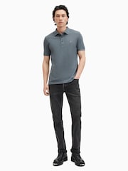 AllSaints Blue Reform Short Sleeve Polo Shirts 2 Pack - Image 5 of 7