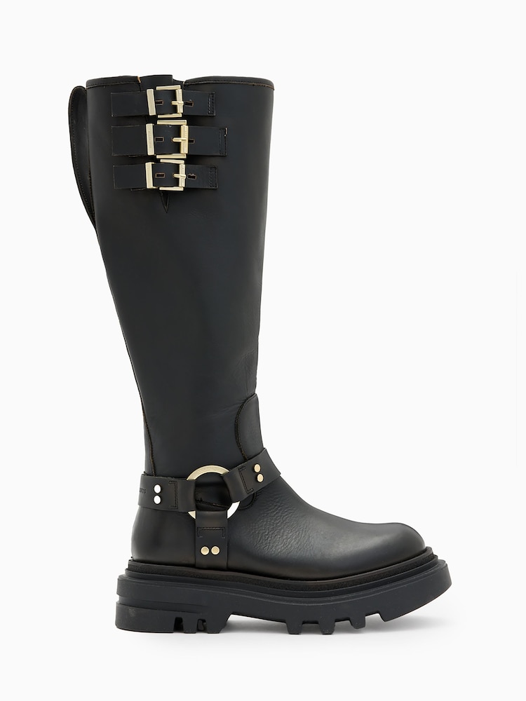 AllSaints Black Jade Biker Boots - Image 1 of 6