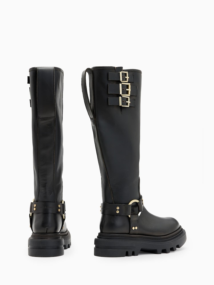 AllSaints Black Jade Biker Boots - Image 5 of 6