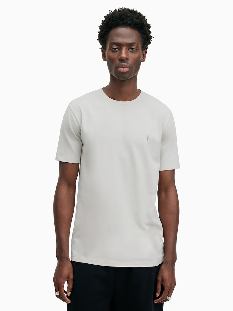 AllSaints Grey Brace Short Sleeve Crew T-Shirts 3 Pack - Image 3 of 8