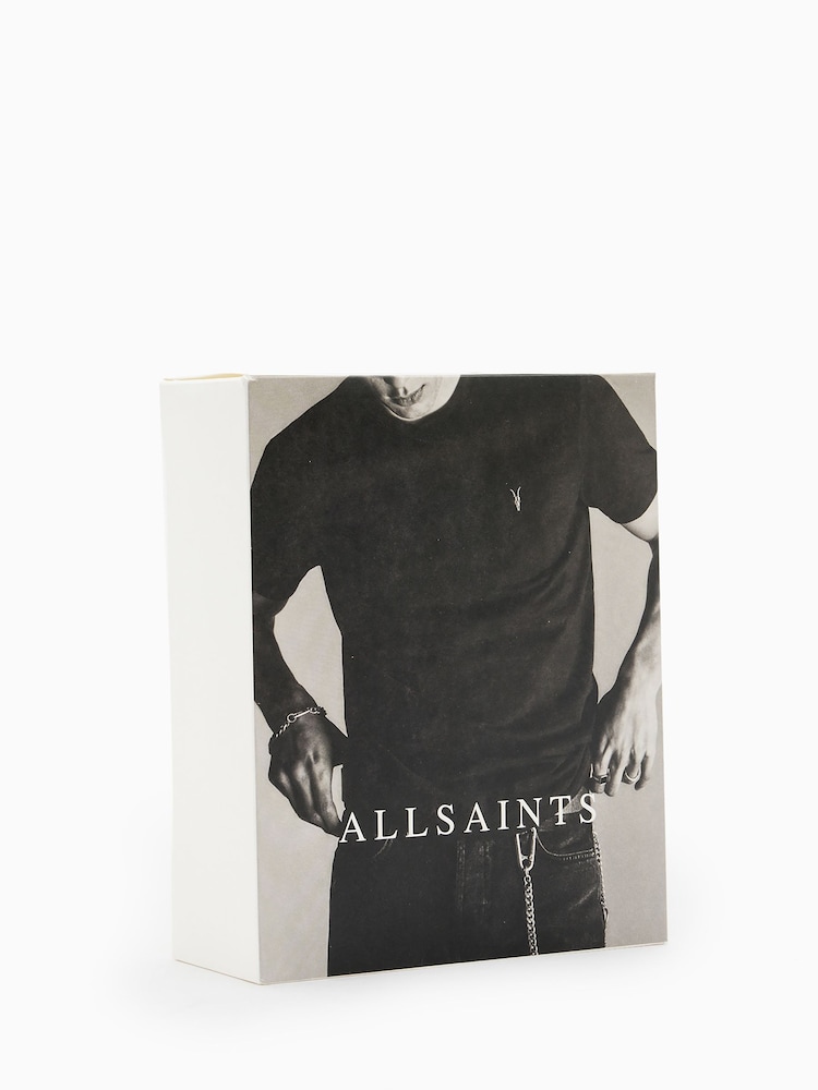 AllSaints Grey Brace Short Sleeve Crew T-Shirts 3 Pack - Image 8 of 8 AllSaints Grey Brace Short Sleeve Crew T-Shirts 3 Pack - Image 8 of 8