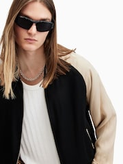 AllSaints Black Rev Tour Bomber Jacket - Image 2 of 6