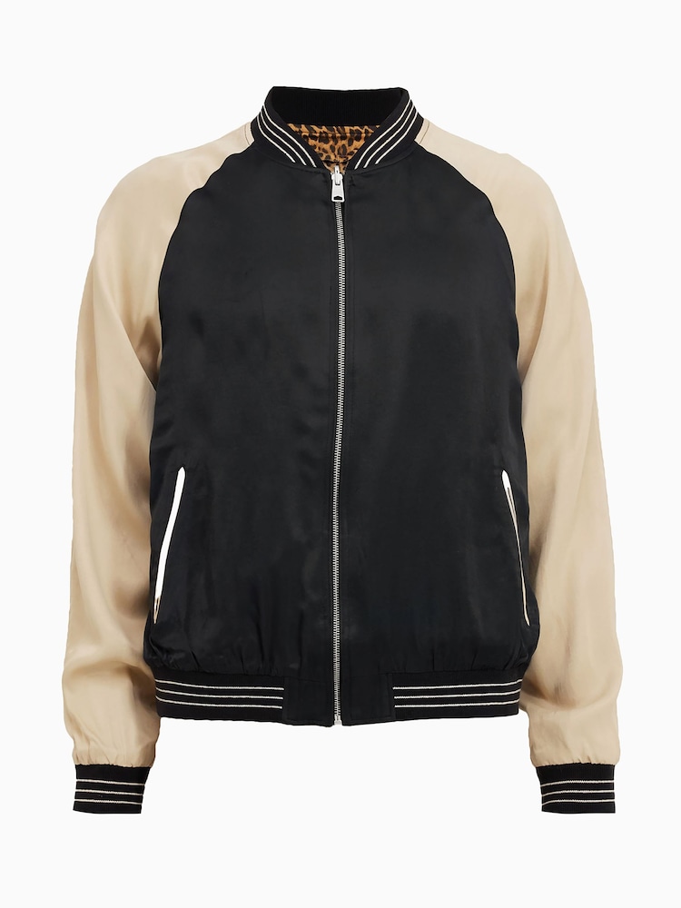 AllSaints Black Rev Tour Bomber Jacket - Image 6 of 6