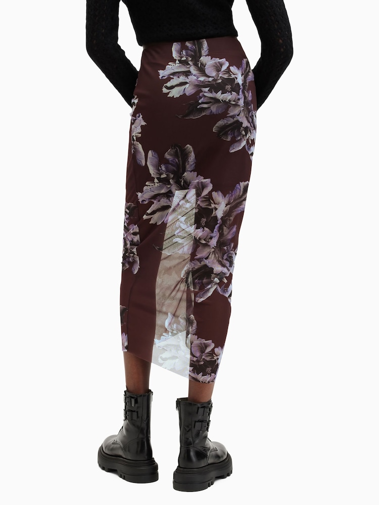 AllSaints Red Nora Skirt - Image 4 of 8