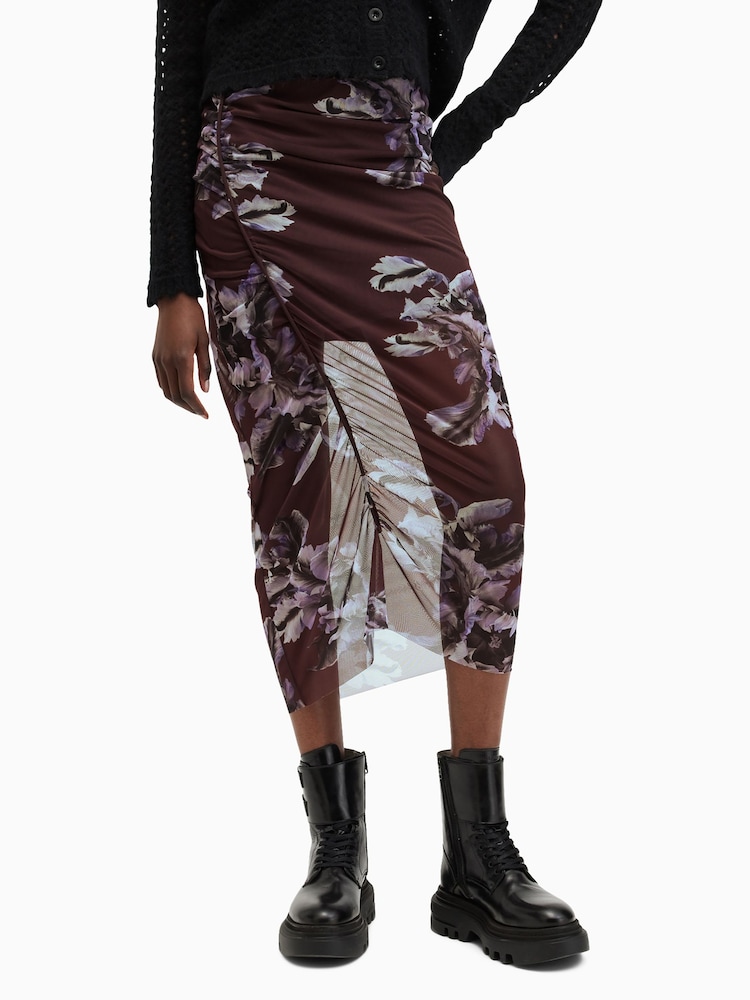 AllSaints Red Nora Skirt - Image 5 of 8