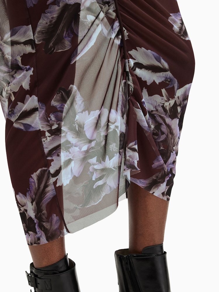 AllSaints Red Nora Skirt - Image 6 of 8