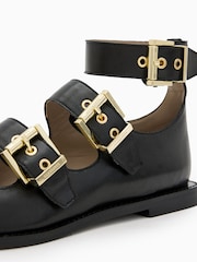 AllSaints Black Susan Buckle Shoes - Image 5 of 6