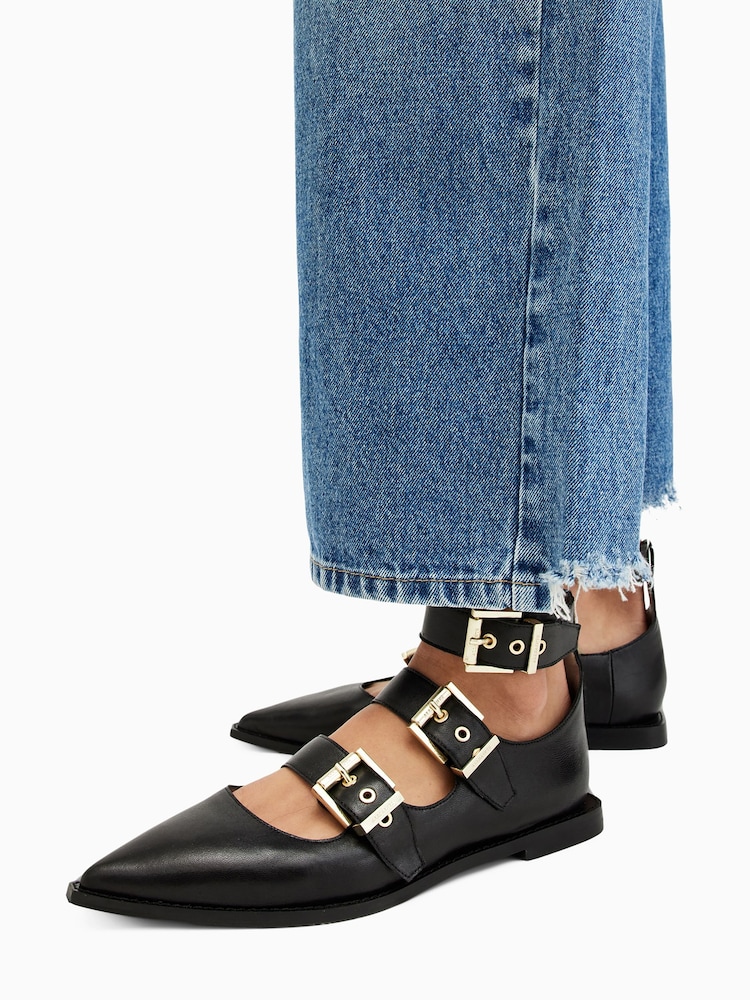 AllSaints Black Susan Buckle Shoes - Image 6 of 6