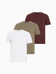 AllSaints Green Brace Short Sleeve Crew T-Shirts 3 Pack - Image 8 of 8