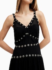 AllSaints Black Zita Dress - Image 2 of 7