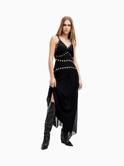 AllSaints Black Zita Dress - Image 3 of 7