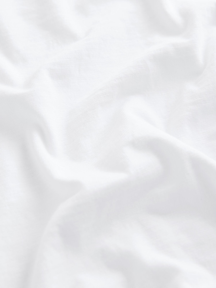 Blanc - T-shirt à manches courtes à ourlet 100% coton - Image 7 of 7