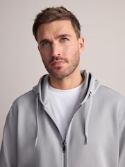 Ice Grey Signature Soft Touch Modal Zip Through Hoodie - Image 4 of 7