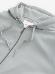 Ice Grey Signature Soft Touch Modal Zip Through Hoodie - Image 6 of 7