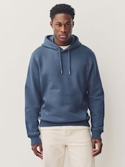 Stål Blå - Vanlig passform Rich Jersey Fabric Huvtröja - Bild 1 av 8