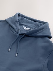 Stål Blå - Vanlig passform Rich Jersey Fabric Huvtröja - Bild 7 av 8
