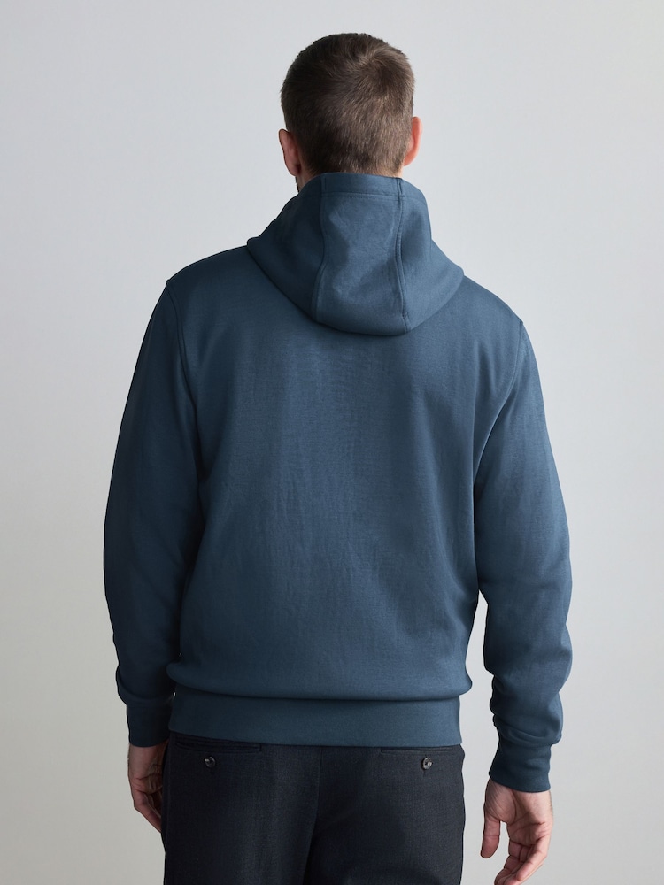 Blue Signature Soft Touch Modal Zip Through Hoodie - Image 3 of 7