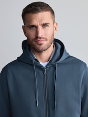 Blue Signature Soft Touch Modal Zip Through Hoodie - Image 4 of 7